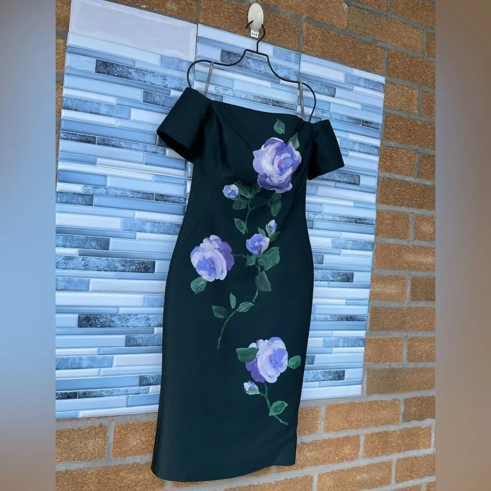 Lela Rose Off-Shoulder Midi Dress .FLASH SALE - Picture 5 of 14